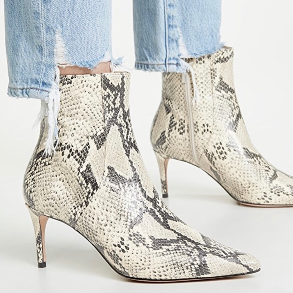 Schutz Bette Snakeskin Ankle Boots Stiletto